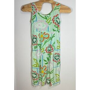 Jams World Floral Print‎ Dress Sleeveless Colorful Green Summer Dress Size S